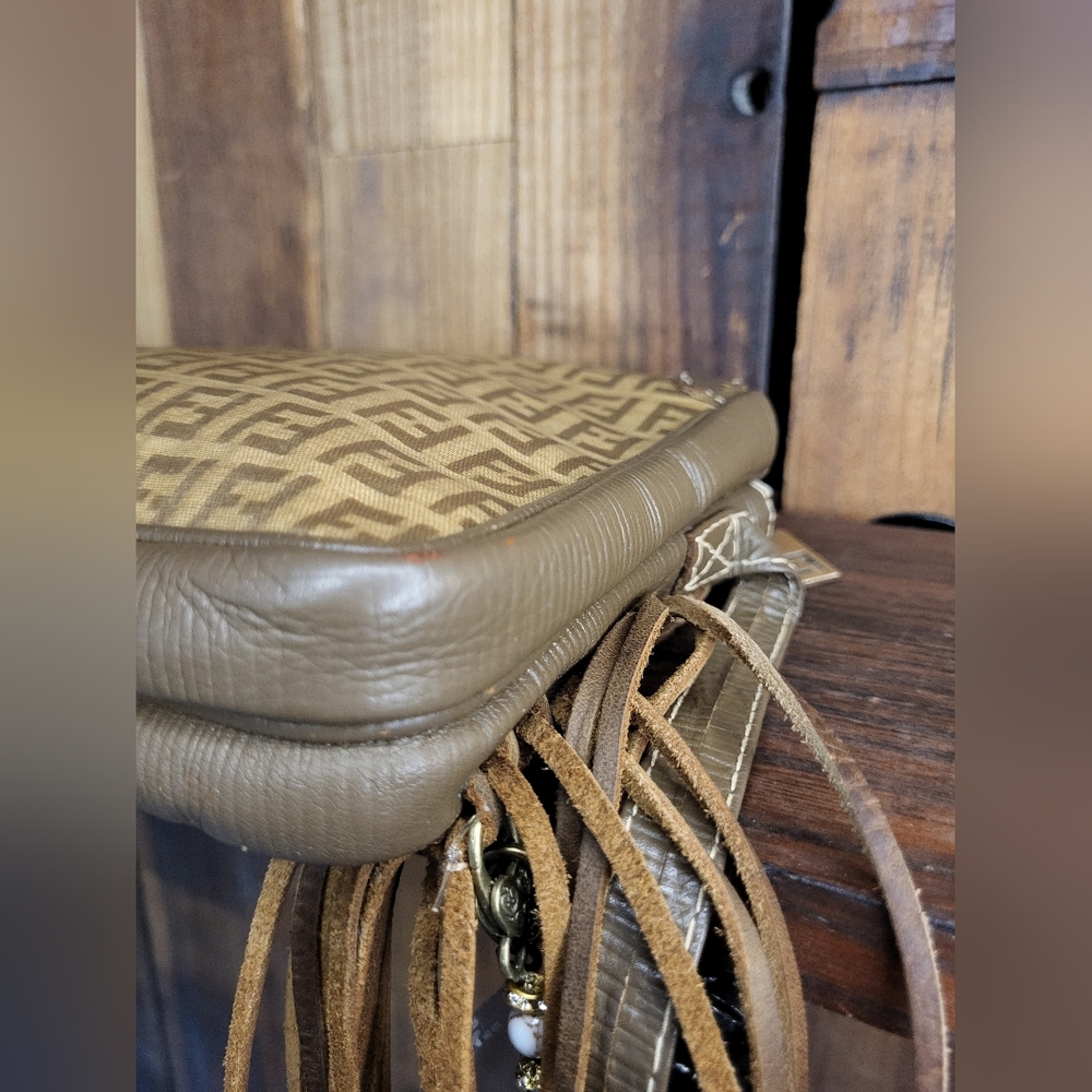 Fendi Tan and Brown Fringe Crossbody Bag - Picture 12 of 16
